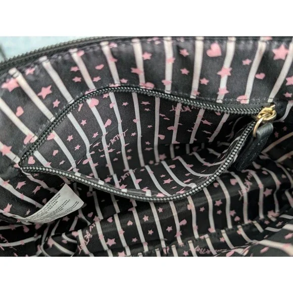 Luv Betsey by Betsey Johnson Pink Chevron Heart Crossbody Bag Gold Heart Detail - Picture 7 of 9